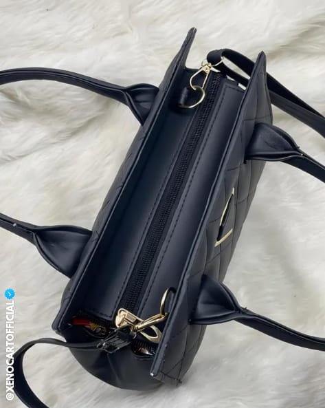 Elegant Black Quilted Handbag