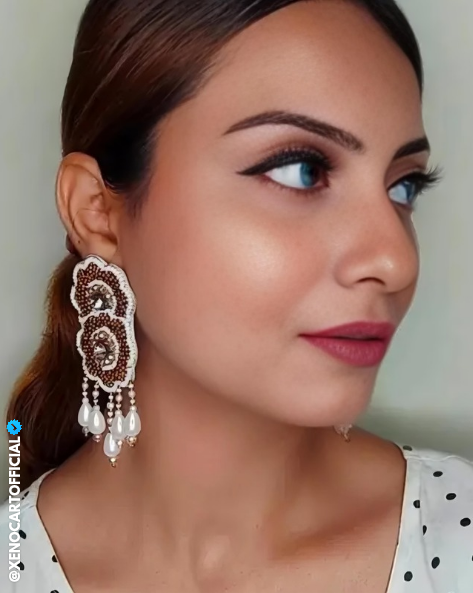 Handcrafted Pearl & Beaded Statement Earrings