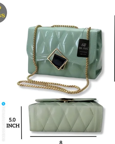Elegant Mint Green Quilted Handbag