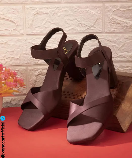 Elegant Brown Block Heels