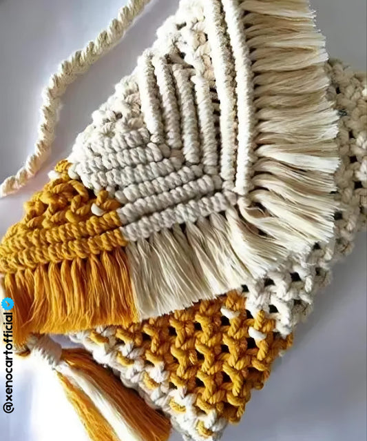 Handmade Boho Macrame Crossbody Bag