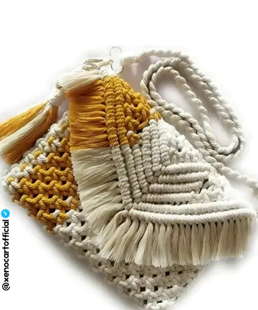 Handmade Boho Macrame Crossbody Bag