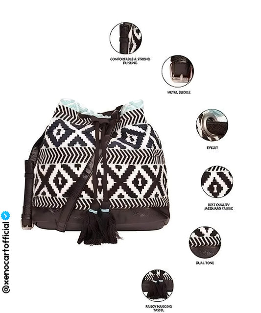 Boho Chic Aztec Bucket Bag – Stylish & Spacious ✨