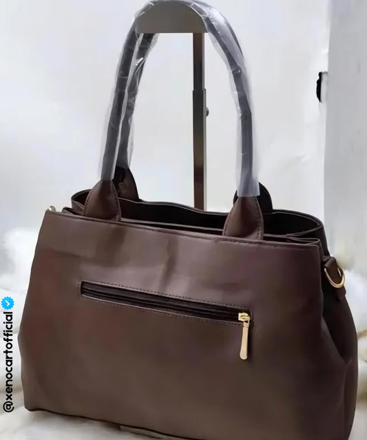 Luxurious Brown Leather Handbag
