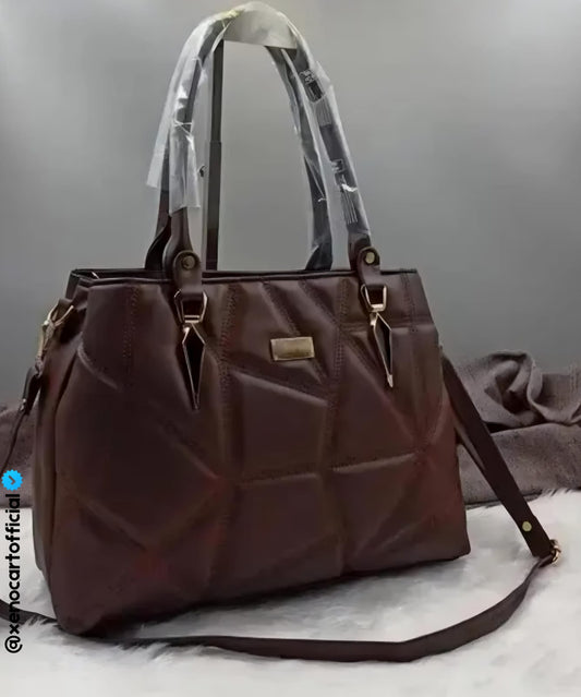Luxurious Brown Leather Handbag