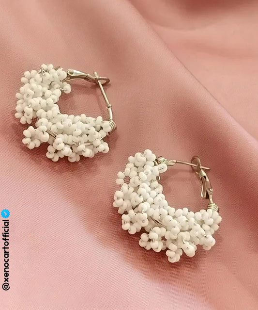 Elegant Beaded Hoop Earrings
