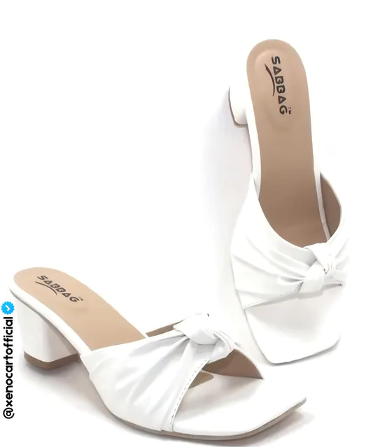 Classy White Knotted Heels