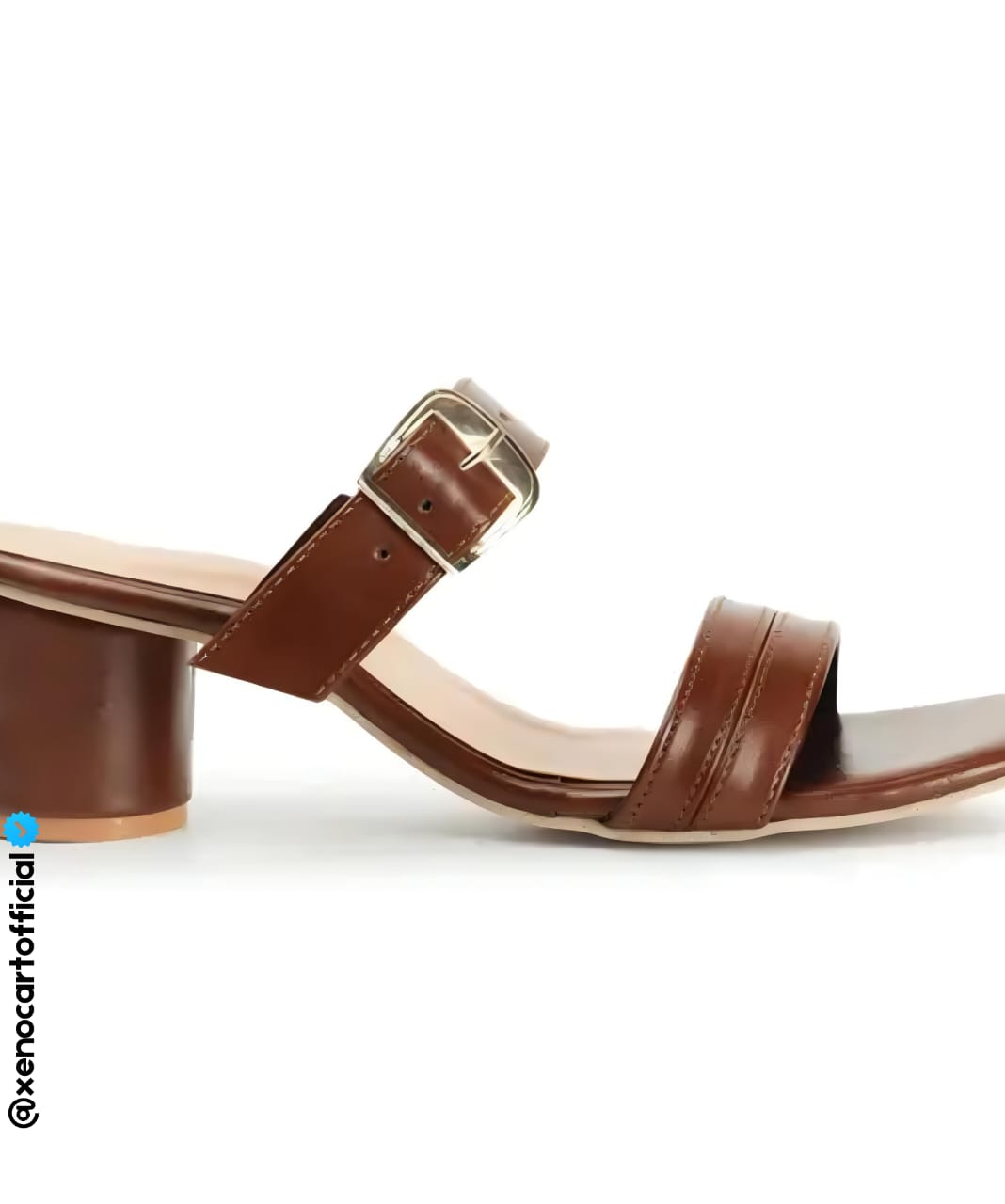 Chic Brown Buckle Strap Heels