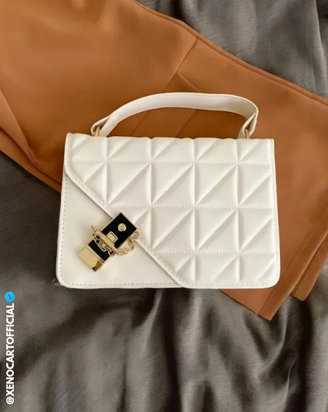 Elegant White Quilted Handbag