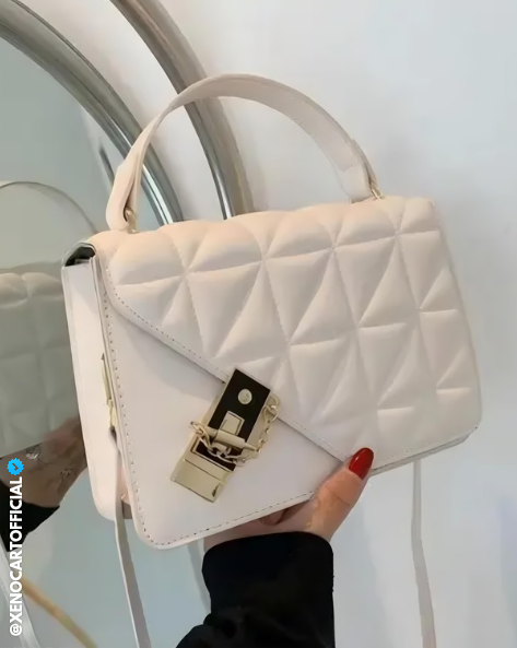 Elegant White Quilted Handbag