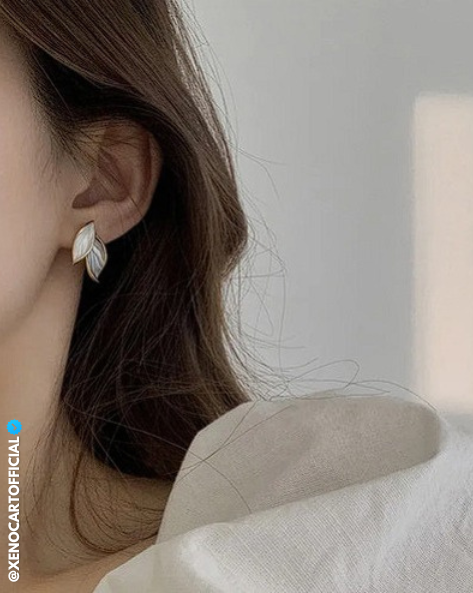 Elegant Leaf-Inspired Stud Earrings