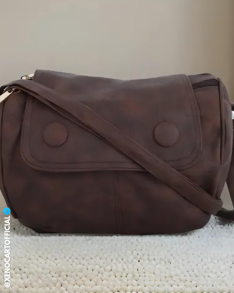 Vintage Brown Leather Crossbody Bag