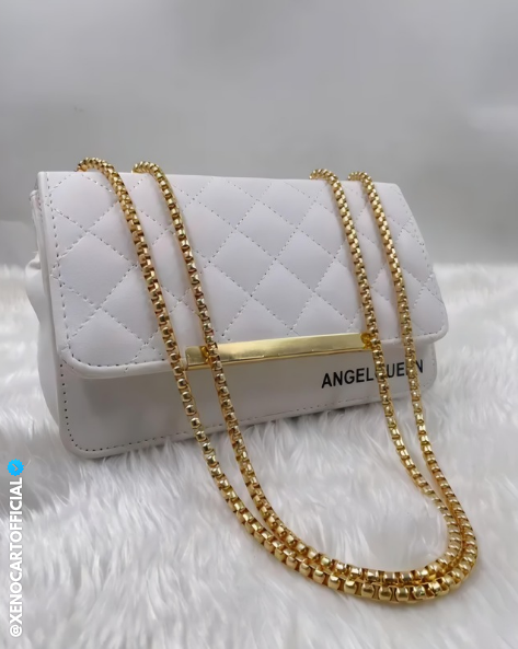 Stylish White Quilted Handbag